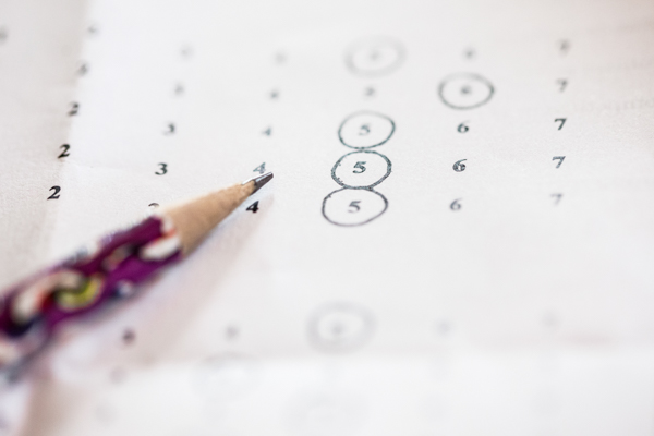 Pencil circling numbers on an answer sheet