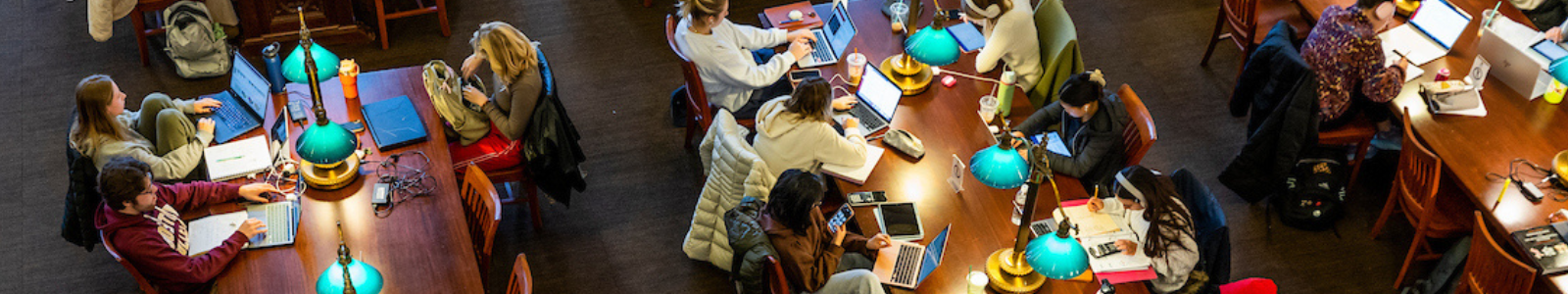 Students studying in the library study space